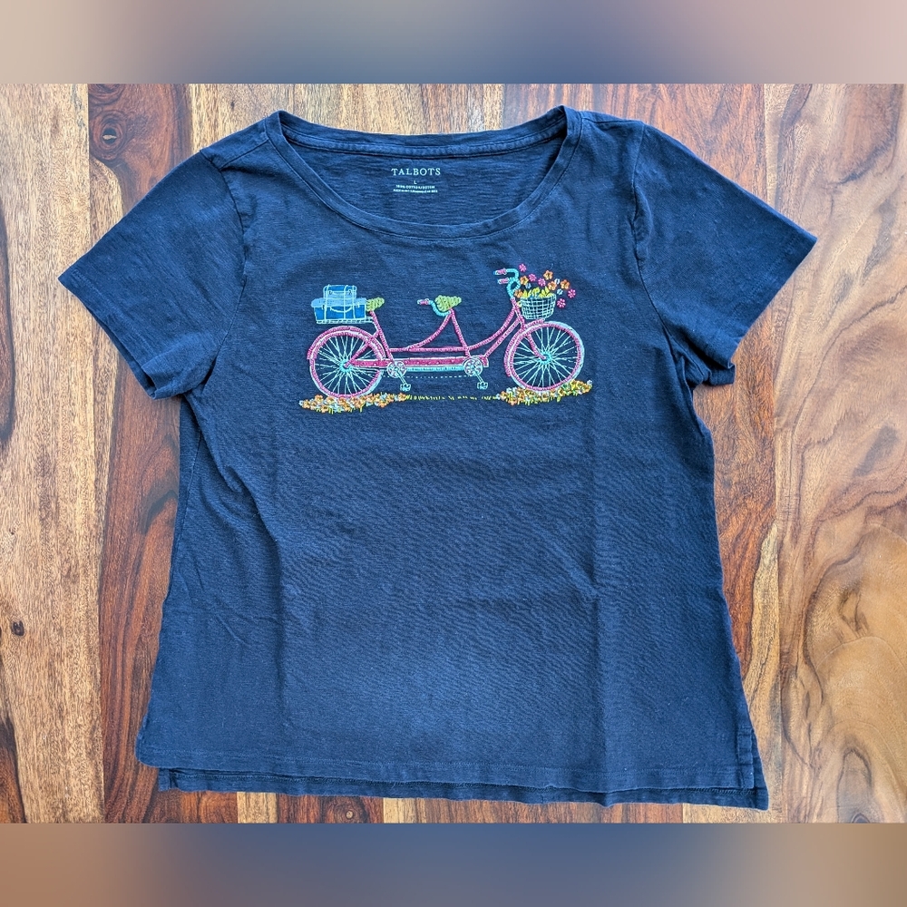 Talbots Women's Bicycle T-shirt, Size Large